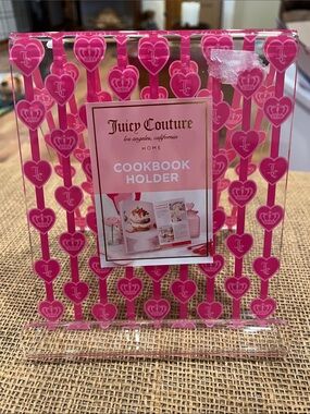 Juicy Couture Hot Pink Heart Pattern Cookbook Stand